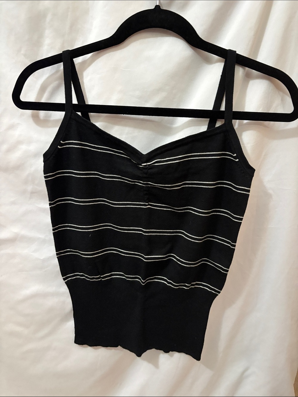 Mossimo Supply Co. Black Cami with White Stripes